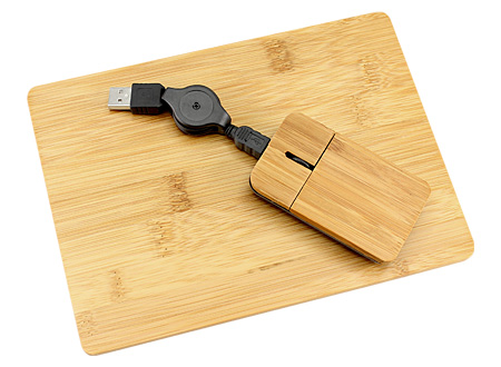 Set Mouse + Pad de Bamboo